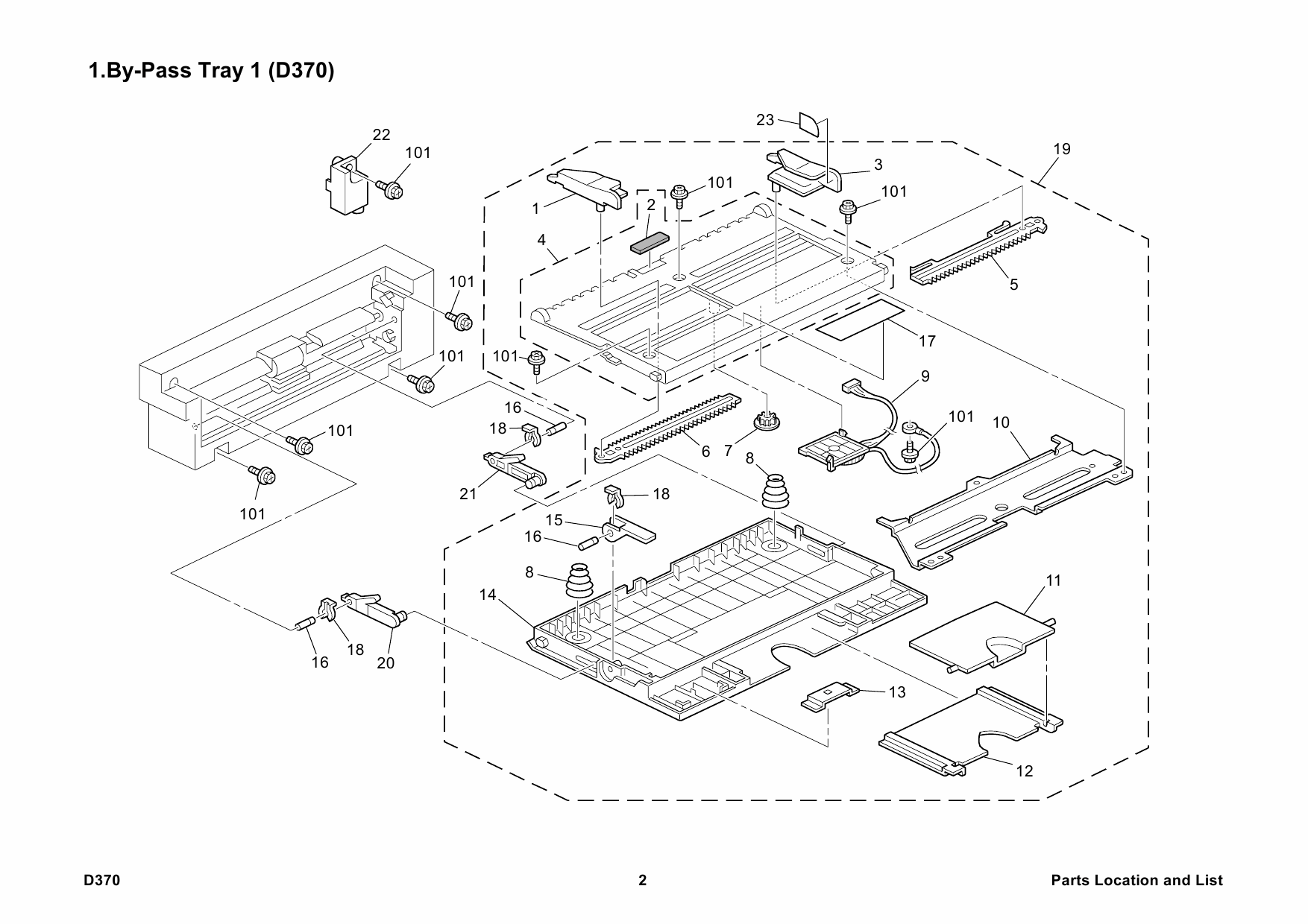 RICOH Options D370 BYPASS-TRAY-BY3000 Parts Catalog PDF download-2